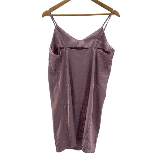 LASCANA Monotone Leopard Print Lingerie Slip Dress Nighty Size 8 Pinky/Purple - Picture 4 of 8